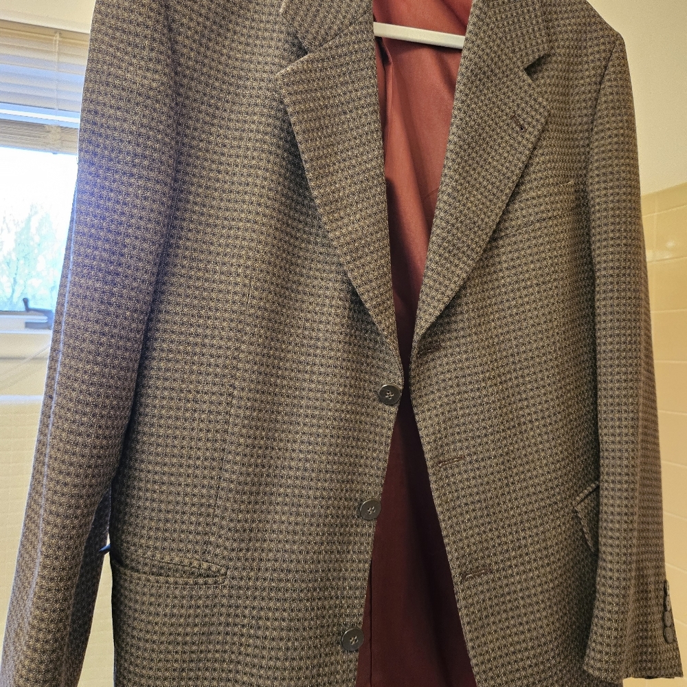 Gianfranco Ruffini Wool Houndstooth Men's Jacket 40R